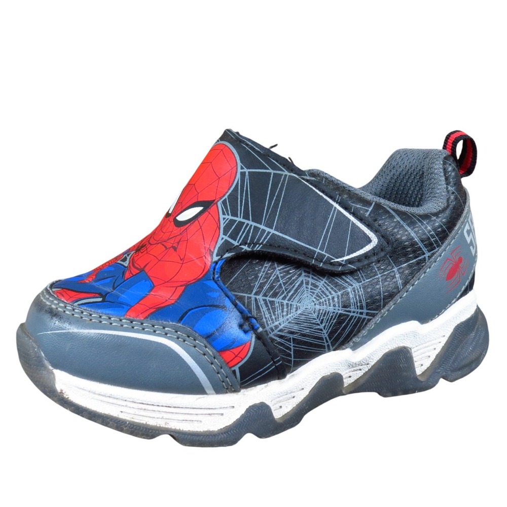 Marvel‎ Spider-Man Toddler Boys Casual Sneakers Size 8 Play Shoes Black Red Blue